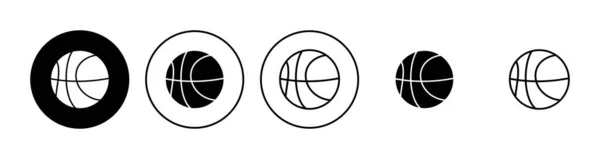 Set Icone Basket Icona Della Pallacanestro Icona Vettoriale Logo Basket — Vettoriale Stock