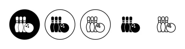 Bowling Icon Set Bowlingball Und Pin Symbol Kegelnadeln — Stockvektor