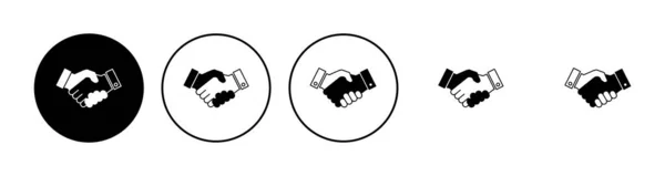 Handschlag Symbol Gesetzt Geschäftlicher Händedruck Kontaktvereinbarung — Stockvektor