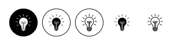 Lamp Icon Set Light Bulb Icon Vector Idea Symbol — Stock Vector
