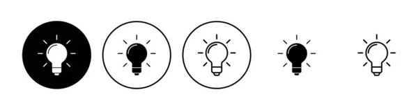 Lampikon Set Ljuslampa Ikon Vektor Idésymbol — Stock vektor