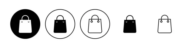 Shopping Bag Icon Set Vorhanden Einkaufssymbolvektor — Stockvektor