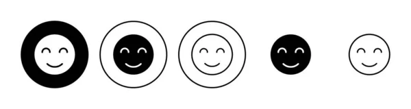 Zestaw Ikon Uśmiechu Uśmiech Ikona Emotikony Informacje Zwrotne — Wektor stockowy