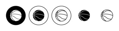 Basketbol ikonu seti. Basketbol ikonu. Basketbol logo vektör simgesi