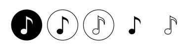 Müzik ikonu seti. nota simgesi vektörü