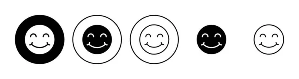 Leende Ikon Set Emoticon Ikonen Återkoppling — Stock vektor