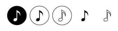 Müzik ikonu seti. nota simgesi vektörü