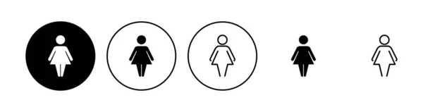 Vrouwelijke Icoon Set Vrouw Pictogram Vector — Stockvector