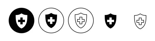 Ziektekostenverzekering Icoon Set Pictogram Verzekeringsgezondheidsdocument — Stockvector