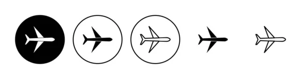 Set Icone Dell Aereo Vettore Icone Dell Aereo Simbolo Del — Vettoriale Stock
