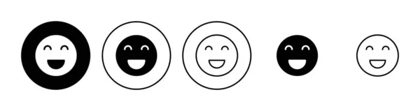 Glimlach Pictogram Ingesteld Glimlach Emoticon Icoon Feedback — Stockvector