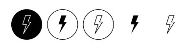 Şimşek simgesi ayarlandı. Elektrik ikon vektörü. Güç simgesi. enerji işareti