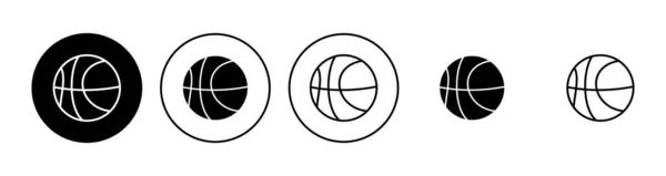 Juego Iconos Baloncesto Icono Pelota Baloncesto Baloncesto Logo Vector Icono — Archivo Imágenes Vectoriales