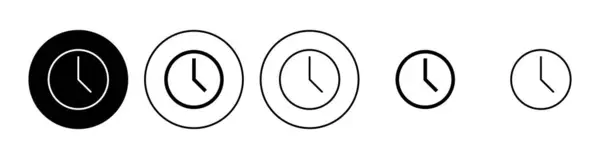 Klocka Ikonen Set Tidsikonvektorn Titta Ikonen Symbol — Stock vektor