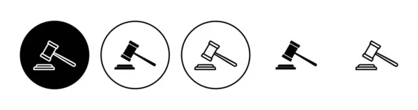 Gavel图标集 判断Gavel图标向量 法律图标向量 拍卖锤 — 图库矢量图片