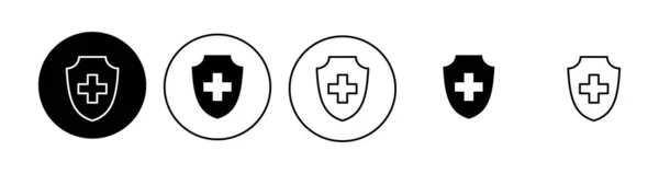 Набор Значков Медицинского Страхования Значок Страхового Медицинского Документа — стоковый вектор