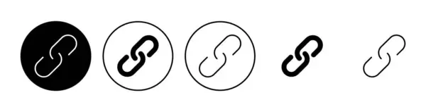 Ensemble Icônes Lien Symbole Chaîne Hyperlien — Image vectorielle