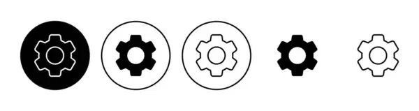Setzen Von Symbolen Symbolsymbol Für Zahnrad Einstellungen — Stockvektor