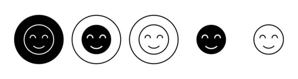 Набір Іконок Посмішки Посміхніться Емоційній Іконі Зворотній Язок — стоковий вектор