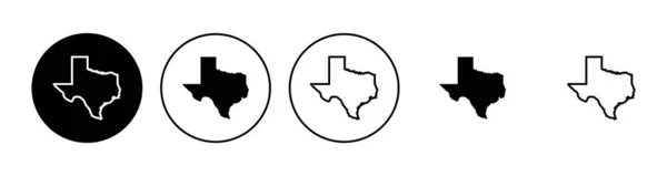 Texas Ikon Sæt Tekstas Tegn Symbol – Stock-vektor
