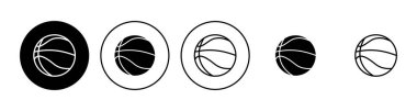 Basketbol ikonu seti. Basketbol ikonu. Basketbol logo vektör simgesi