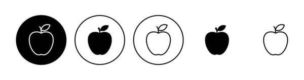 Juego Iconos Apple Icono Vector Apple Símbolos Manzana Para Diseño — Vector de stock
