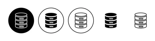 Datenbank Icon Gesetzt Datenbank Vektorsymbol — Stockvektor