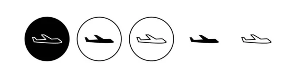 Plane Icon Set Airplane Icon Vector Flight Transport Symbol Travel — Stock Vector
