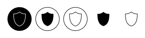 Набор Значков Щита Вектор Значка Защиты Значок Вектора Безопасности — стоковый вектор