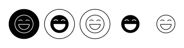 Glimlach Pictogram Ingesteld Glimlach Emoticon Icoon Feedback — Stockvector