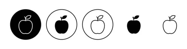 アップルのアイコンセット アップルベクトルアイコン あなたのウェブデザインのためのアップルシンボル — ストックベクタ