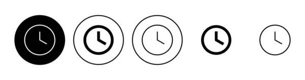 Klocka Ikonen Set Tidsikonvektorn Titta Ikonen Symbol — Stock vektor