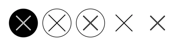 Close Icon Set Delete Icon Vector Cross Sign — Stock Vector