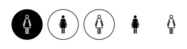 Female Icon Set Woman Icon Vector — Stock Vector