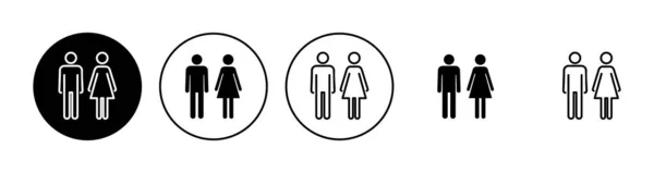 Mann Und Frau Ikone Gesetzt Männliches Und Weibliches Symbol — Stockvektor