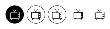 Televizyon ikonu ayarlandı. televizyon simgesi vektörü