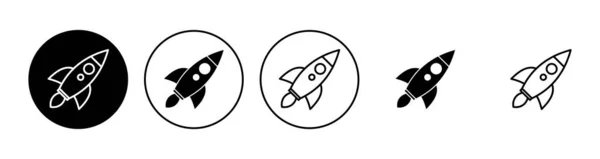 Raketensymbole Gesetzt Startup Icon Vektor — Stockvektor