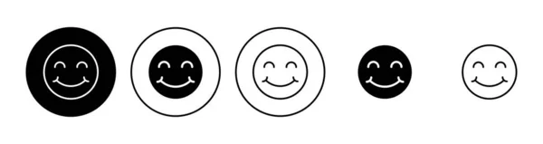 Σύνολο Εικονίδιο Χαμόγελο Εικονίδιο Εικονίδιο Emoticon Χαμόγελο Ανατροφοδότηση — Διανυσματικό Αρχείο