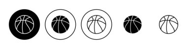 Basketbol ikonu seti. Basketbol ikonu. Basketbol logo vektör simgesi