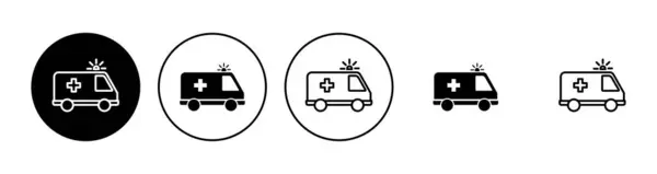 Rettungswagen Ikone Gesetzt Rettungswagen Symbol Vektor Rettungswagen — Stockvektor