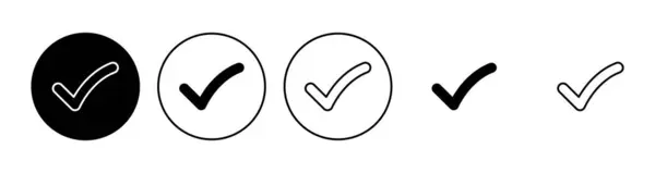 Comprueba Set Marcas Comprobar Icono Marca Marca Garrapata Vector Símbolo — Archivo Imágenes Vectoriales