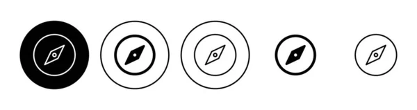 Kompass Icon Gesetzt Pfeil Kompass Icon Vektor — Stockvektor
