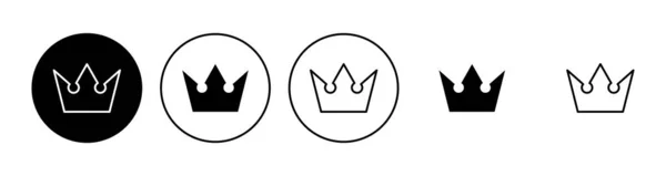 王冠のアイコンセット クラウンベクトルアイコン — ストックベクタ