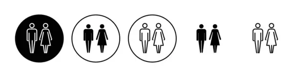 Man Woman Icon Set Male Female Symbol — Stock Vector