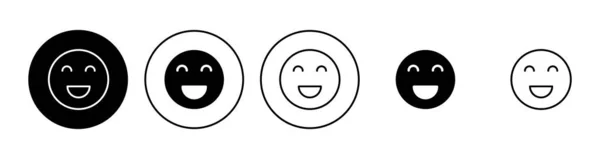 Conjunto Iconos Sonrisa Sonrisa Icono Emoticono Retroalimentación — Archivo Imágenes Vectoriales