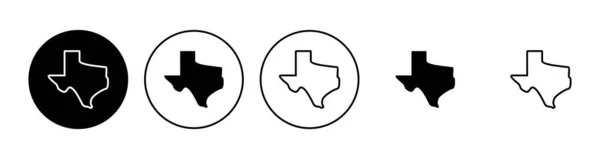 Texas Ikone Gesetzt Texas Zeichensymbol — Stockvektor