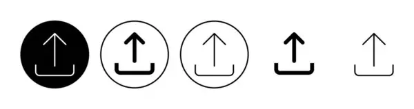 Upload Icon Set Load Data Symbol — Stock Vector