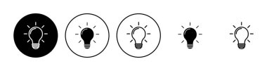 Lamba simgesi ayarlandı. Ampul simgesi vektörü. fikir sembolü.