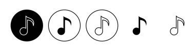 Müzik ikonu seti. nota simgesi vektörü