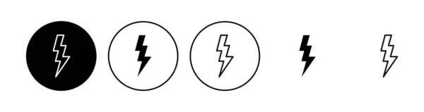 Şimşek Simgesi Ayarlandı Elektrik Ikon Vektörü Güç Simgesi Enerji Işareti — Stok Vektör
